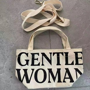 Customized Women's Bag Export New Letter Canvas Bag Printed Satchel Lunch Bag Women's Mini Shoulder Crossbody Bag