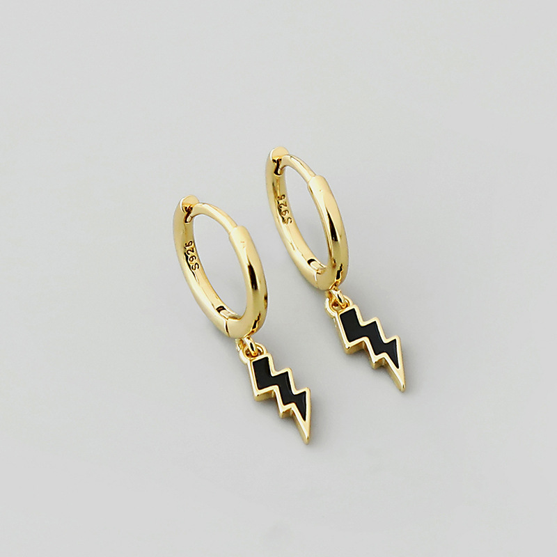 Black Wave Shape Pendant Copper Earrings Wholesale Nihaojewelrypicture1