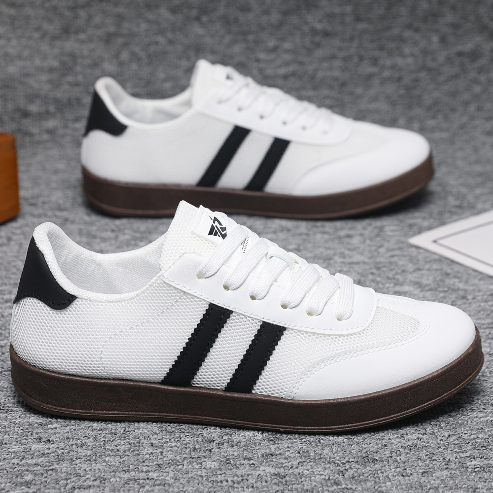 Zapatos de hombre de verano mallas transpirables zapatos de entrenamiento para hombres retrógrados rayas zapatos casuales de moda plana zapatos de skate al por mayor