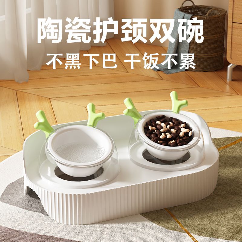 고양이 그릇 세라믹 고양이 음식 분지 고양이 밥 그릇 개 그릇 식품 분지 보호 자궁 경부 척추 고양이 음식 마시는 그릇 애완 동물 용품