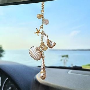Shell Car Pendant Bohemian Style Beach Shell Car Hanging Decoration Shell Balcony Door Home Accessories