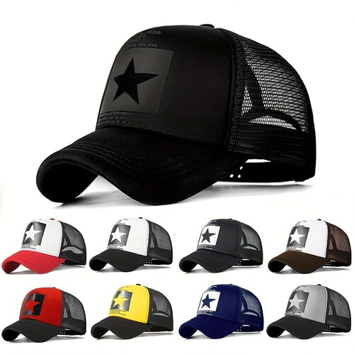 Star print truck driver cap with adjustable size for adults, unisex, Amazon best-selling cross-border, Shein, TEMU