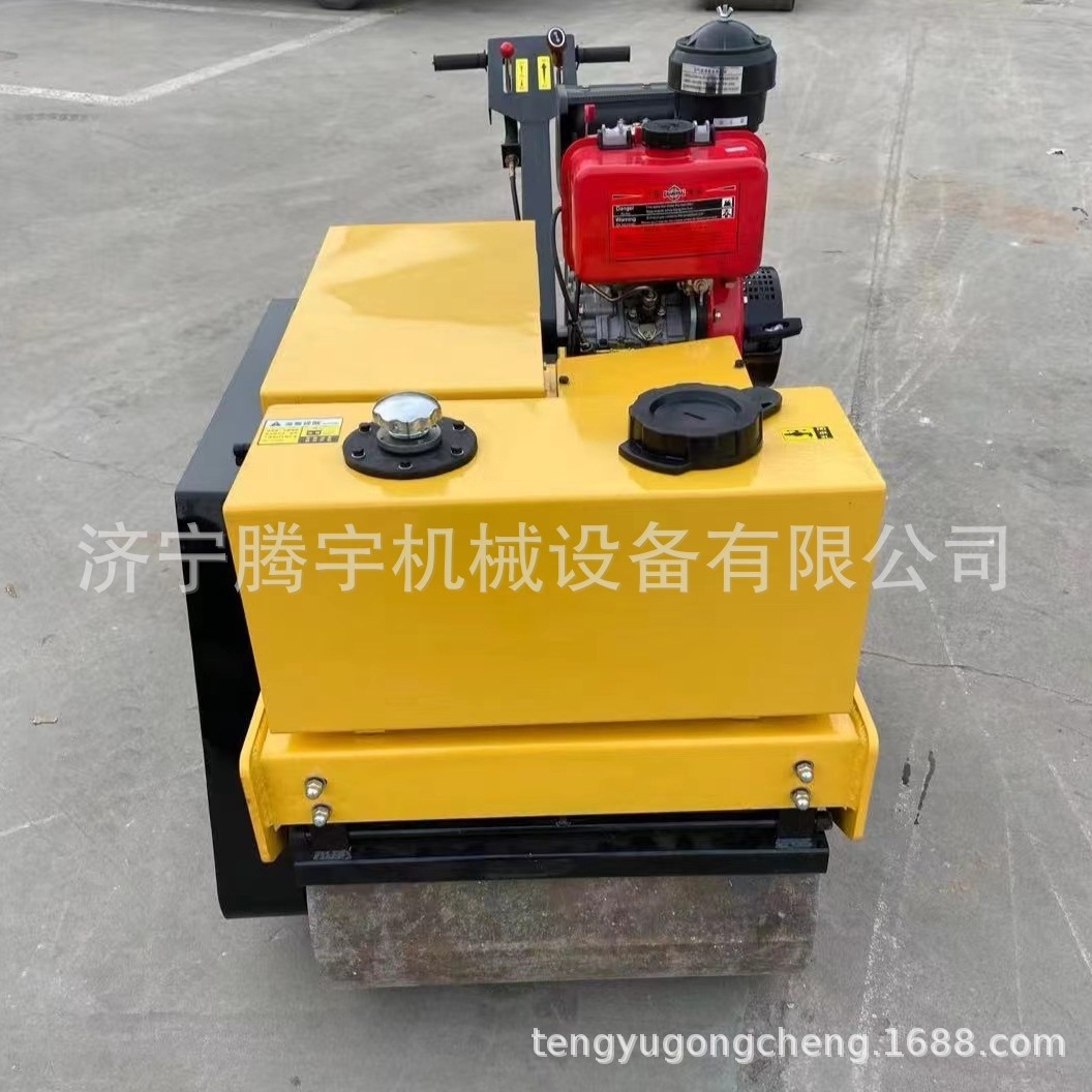 湖北手扶式双轮汽油压路机 双钢轮振动压路机厂家小型高效压实