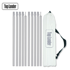 Outdoor Adjustable 1.9m Pavilion Support Pole Camping Tent Poles Entrance Aluminum Rod with Storage Bag