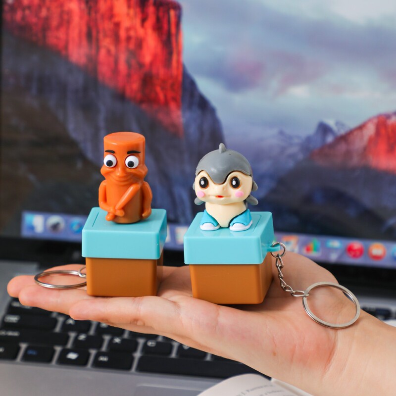 Wooden Stick Man American Shanhaijing Ai Model Tungtungtungsahur Decompression Sound Toy Keychain