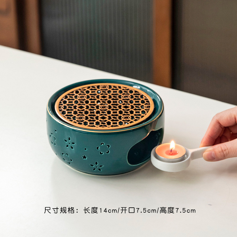 轻奢高档暖温茶炉花茶壶蜡烛煮茶炉陶瓷底座加热炉保温明火煮茶器|undefined