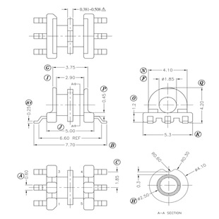 EP5 Bakelite skeleton EP0511 double slot patch skeleton BOBBIN 3-3