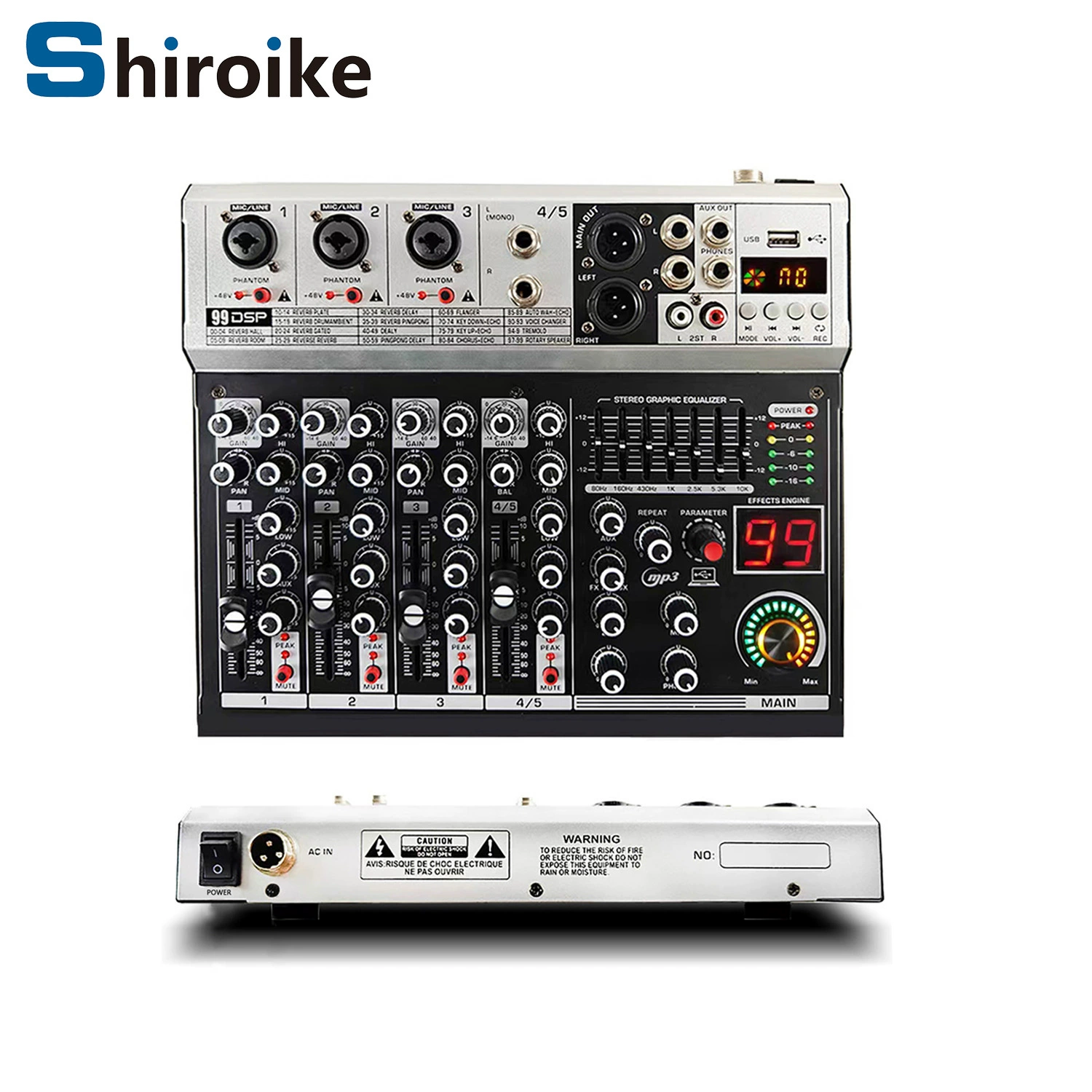 GAX-K5 профессиональный 5-канальный микшер встроенный 99dsp эффект реверберации сцены Live k песня микшер Bluetooth