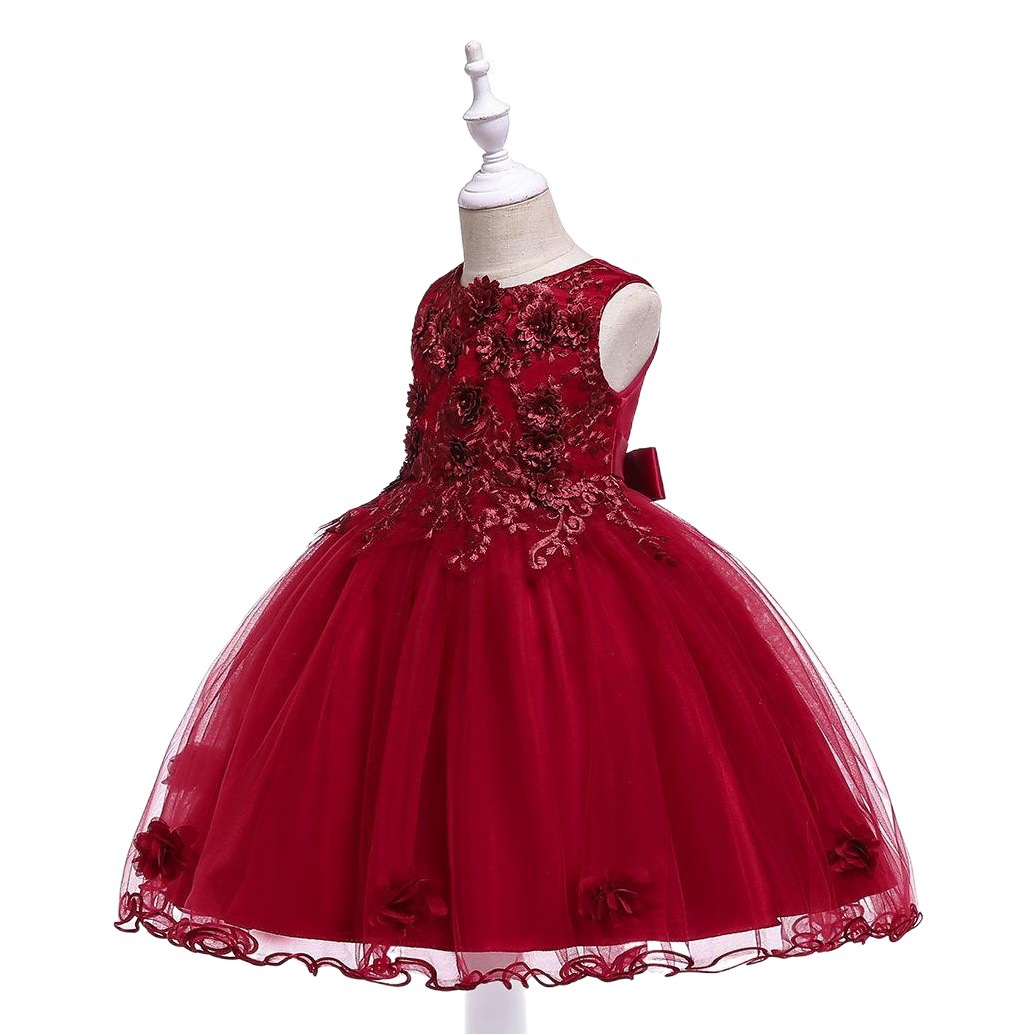 Amazon desea suministro transfronterizo vestido infantil flor tridimensional vestido de novia de niña de las flores princesa hinchada ropa para niños image 1