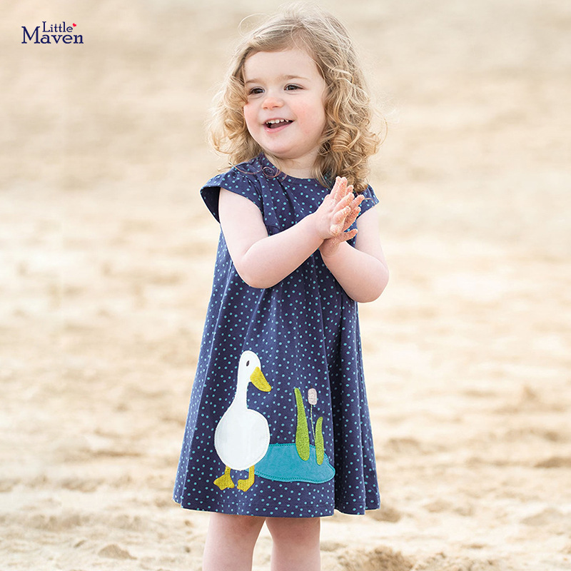 Little Maven Summer Children's Dress European and American Children's Dress Cotton Girls Dress