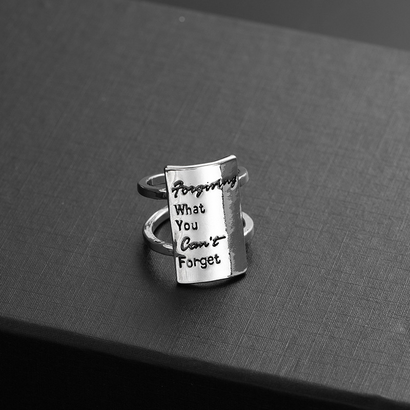 Designer Ring For Women Rectangular Letter Ring Hip Hop Style_voghion.com