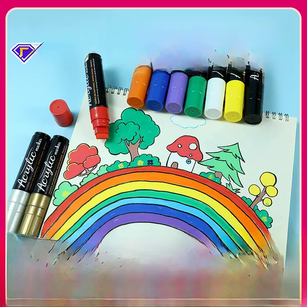 Suomeqi 15mm Acrylic Marker Pen Art Special Graffiti Pen Large Stroke Opaque Color Stackable Marker Pen