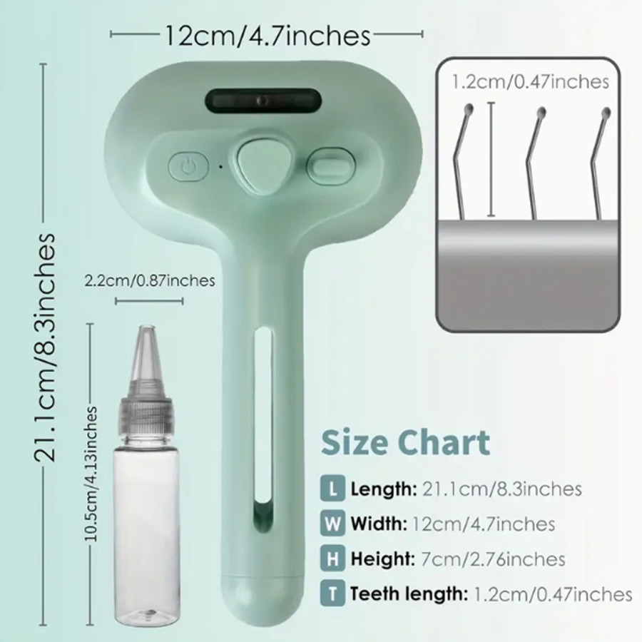 Peine en aerosol para mascotas transfronterizo Peine de aguja Peine para gatos Peine para depilación Peine en aerosol para nudos abiertos Peine para cabello flotante con cepillo para masaje y limpieza