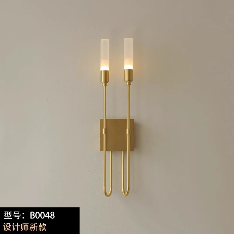 Postmodern Living Room Wall Lamp Light Luxury American Creative Hotel Villa Staircase Restaurant Lamp Bedroom Bedside Double-Headed Wall Lamp