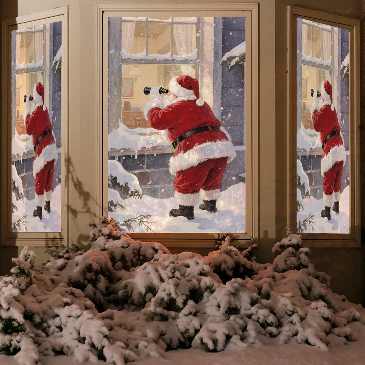 Santa Claus Window Wall Sticker For Home And Store Decoration_voghion.com