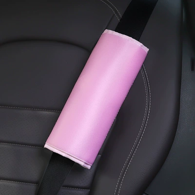 Anti-Neck Strangulation Protective Cover, Seat belt shoulder pad - simple-pink-thick-shoulder-pads