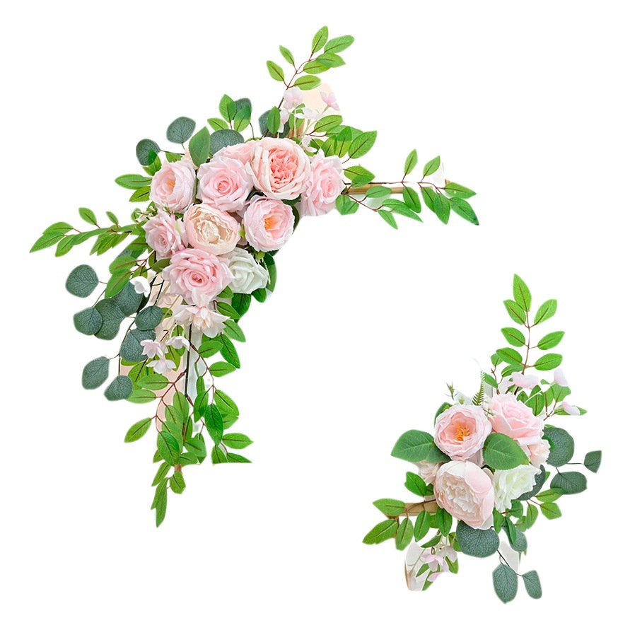 Boda flor artificial fondo de la boda arco decoración de bienvenida flor triángulo flor fila T Mesa decoración de la boda al por mayor