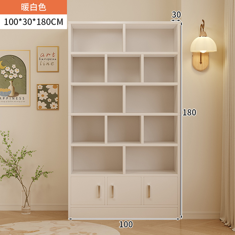 Estante de libros doméstico moderno y simple almacenamiento de suelo integrado contra la pared armario de almacenamiento sub-salón de estar mostrador de libros
