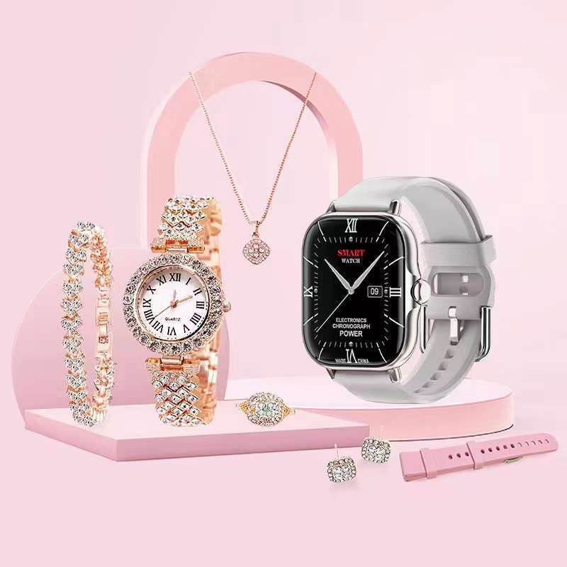 Nuevo reloj inteligente A58 PLUS pulsera de diamantes collar anillo aretes reloj conjunto función de pago Bluetooth