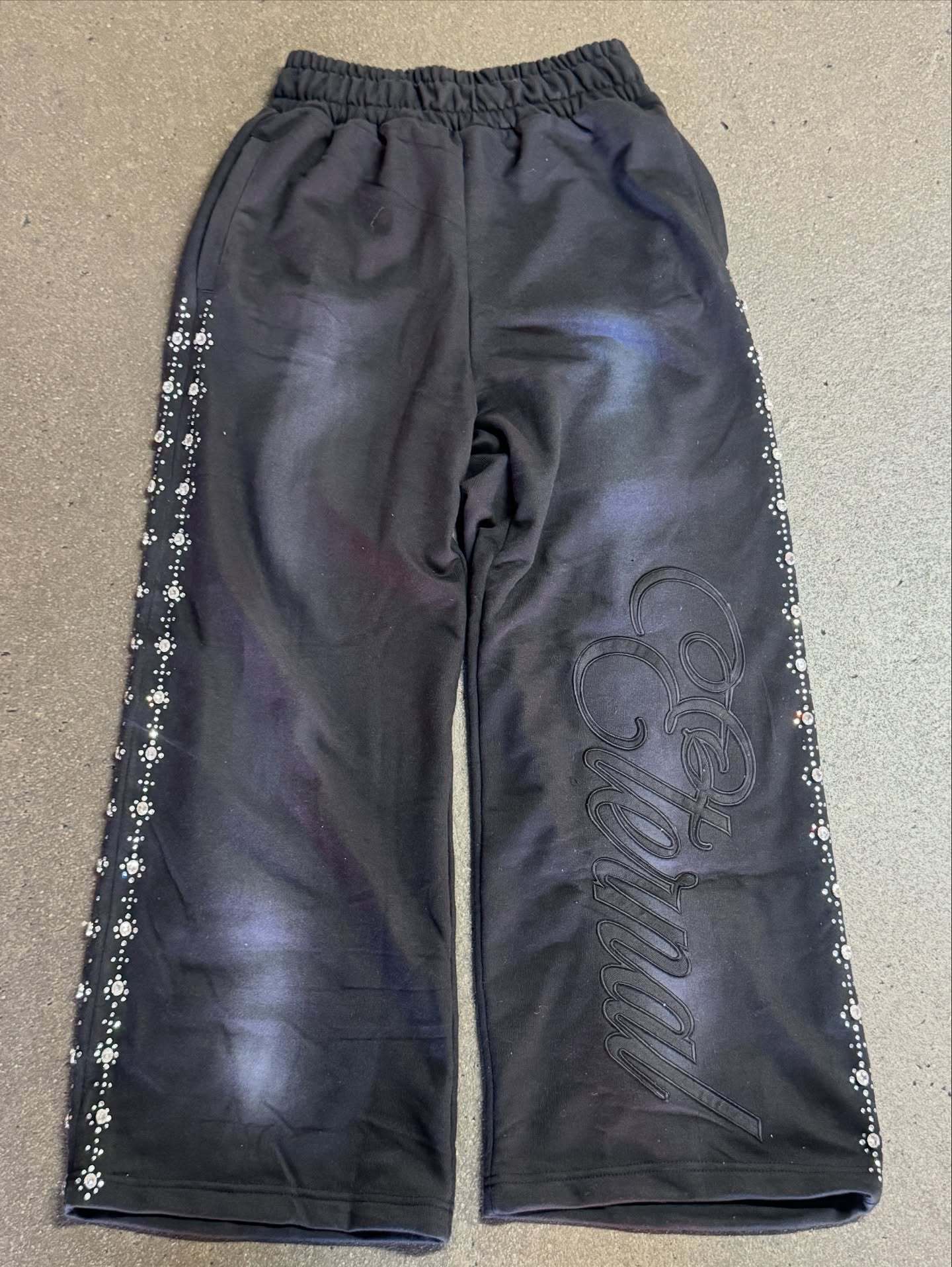 Pantalones Deportivos Holgados de Pierna Ancha de Poliéster para Otoño e Invierno