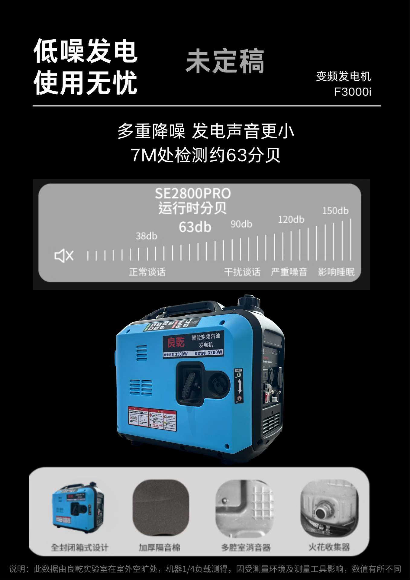 Liangqian Small Battery Gasoline Generator 220V High-Power Household Silent Inverter Outdoor Camping Portable