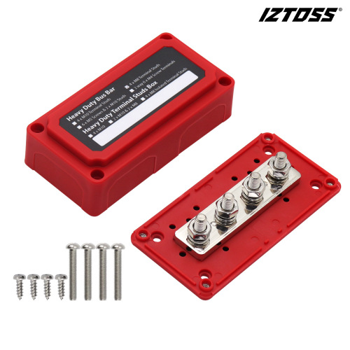 New red shell busbar box M8 specifications 300A high current 48V RV busbar BUSBAR