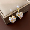 Fashionable metal silver needle, earrings, silver 925 sample, European style, high-quality style