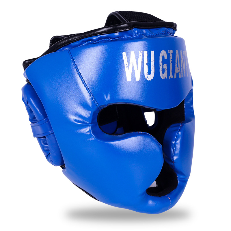 Sanda casco de boxeo de los niños profesional anti-caída de combate LUCHA CONTRA Muay Thai Mono Cara engrosada máscara cabeza protección de la cara