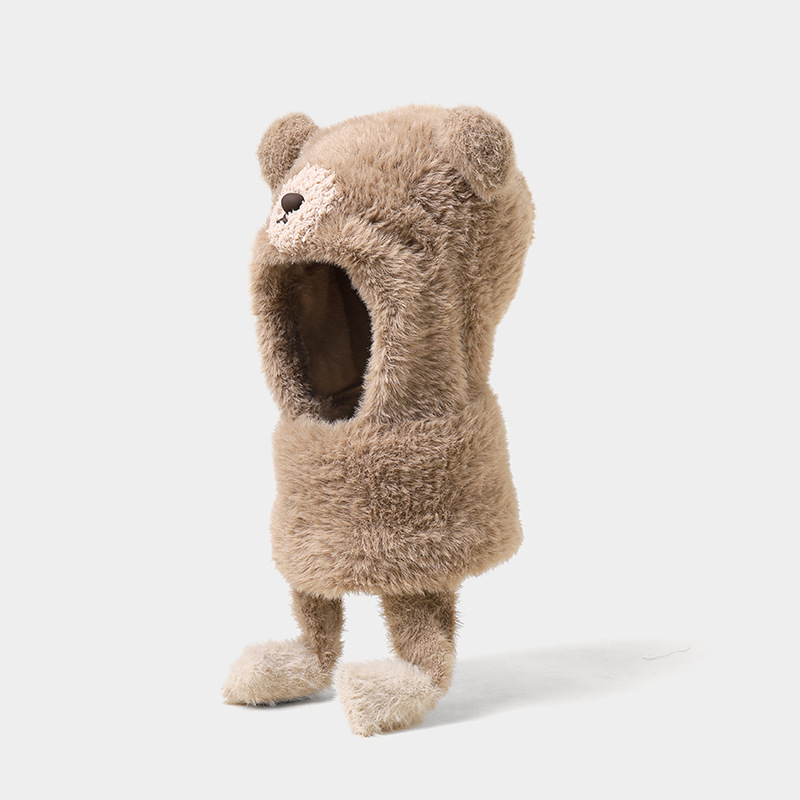 Un pellizco llamará sombrero infantil otoño y invierno máscara de bibón para bebés en una niña de peluche caliente sombrero para niños protectores de orejas