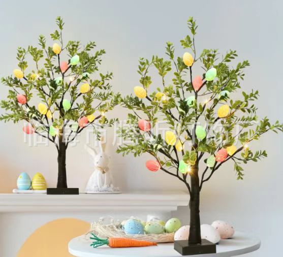 Luz de árbol LED rosa fruta ciruela color mariposa luz de abedul azul pálido hoja de arce huevo de oliva