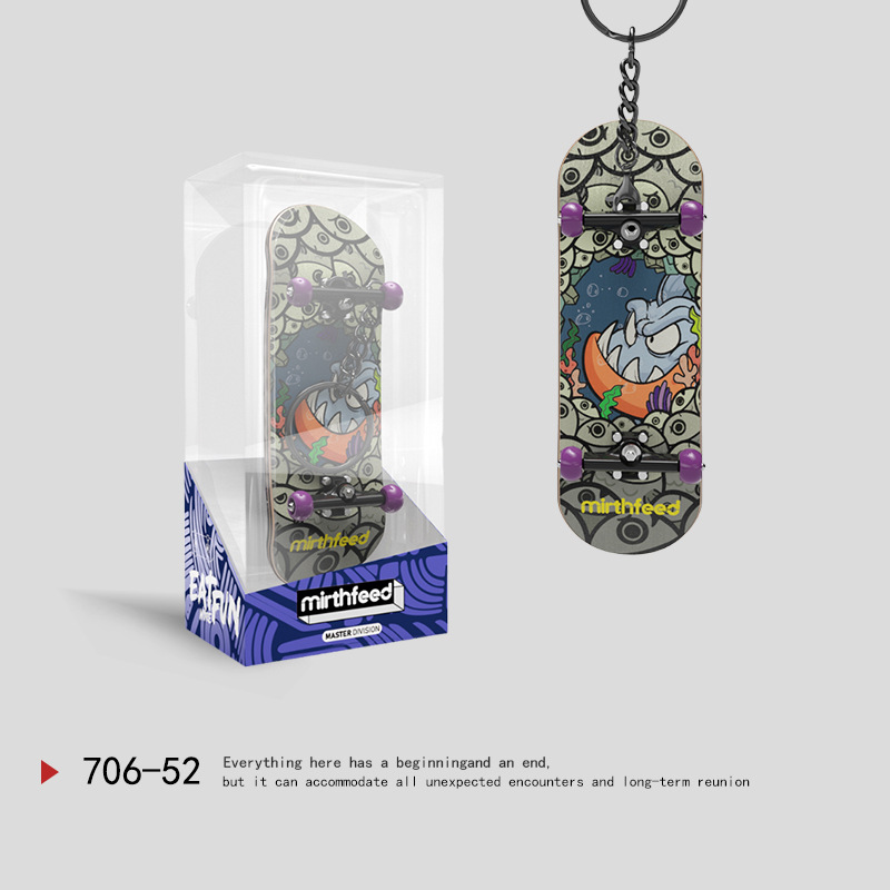 3.2 와이드 버전 핑거 스케이트보드(피라냐) + 키체인