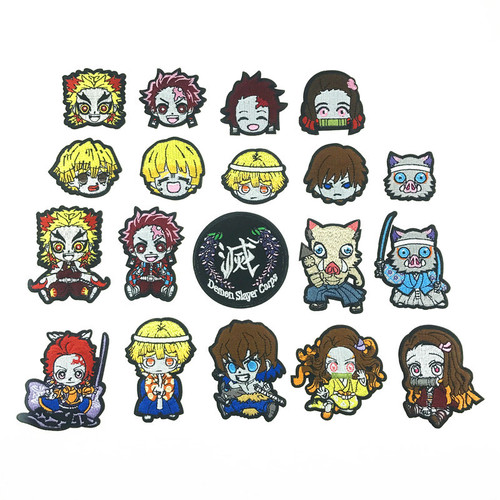Factory Direct Supply Cross-Border Wholesale Demon Slayer Cute Cartoon Anime Embroidery Fabric Patch Badges Computer Embroidered Stitches