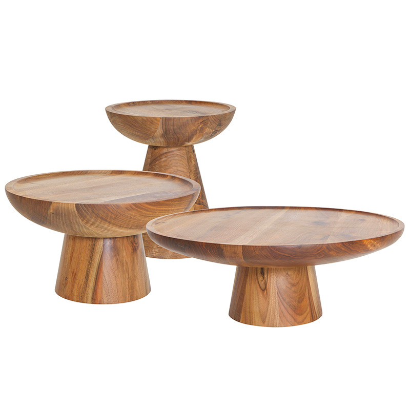 Mesa de té de madera sólida al aire libre Hotel Villa patio impermeable muebles de protección solar Jardín al aire libre Teca anticorrosión mesa de té redonda image 5