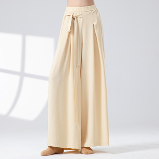 Classical Dance Pants Women's New Lace-up Pinch Pants Elegant Wide Leg Pants Pilates Casual Yoga Pants