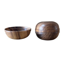 相思木整木挖木碗木钵木盆带盖子日韩式木碗零食盒盖碗蒙古牛奶碗