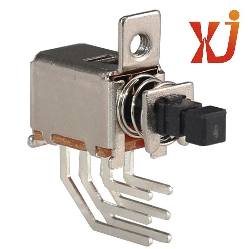 直键开关黑色按键 自锁直键开关带螺孔 双刀直键无声开关无锁