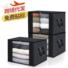 外贸跨境深灰色全新料收纳袋大容量手提加固棉被袋搬家打包收纳箱