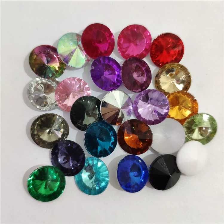 Double-point imitation satellite diamond acrylic diamond tip bottom satellite diamond flying saucer acrylic diamond DIY jewelry accessories
