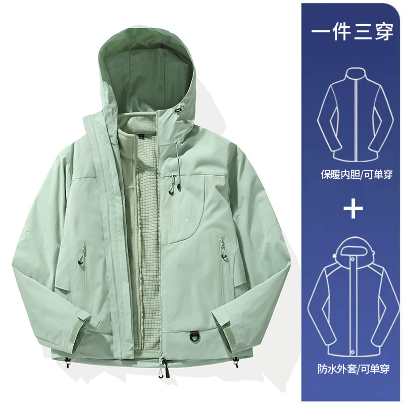 Kongshan アウトドアジャケット女性の秋と冬のハードシェル防風性と防雨機能ジャケットアウトドアフード付き登山ジャケットトレンディなブランド男性|undefined