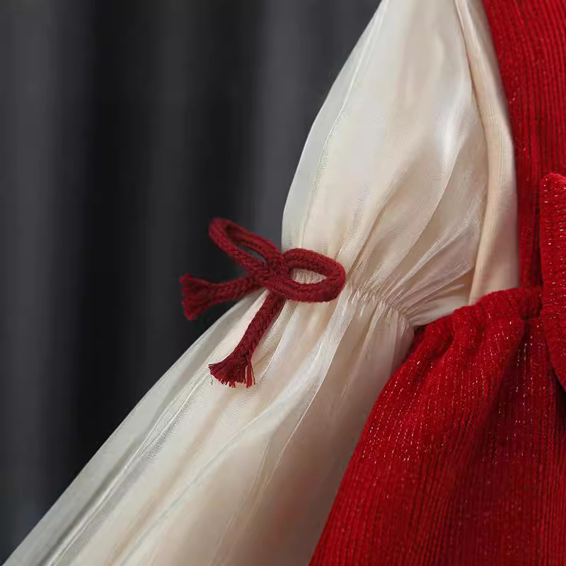 특별 제공 가을과 겨울 새로운 여성  한국 버전의 스트랩 스커트 2 세트 크루 넥 재킷 풀오버 공주 아동복 대외 무역