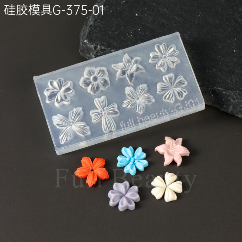 国境を越えた新しいネイルシリコン金型花氷花ユリ花五弁花三次元ネイルアクセサリー金型|undefined