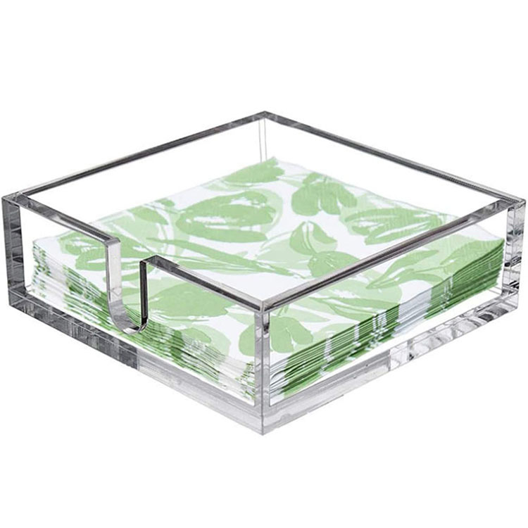 亚克力透明餐巾纸架方形餐巾纸盒 桌面整理盒牙签盒