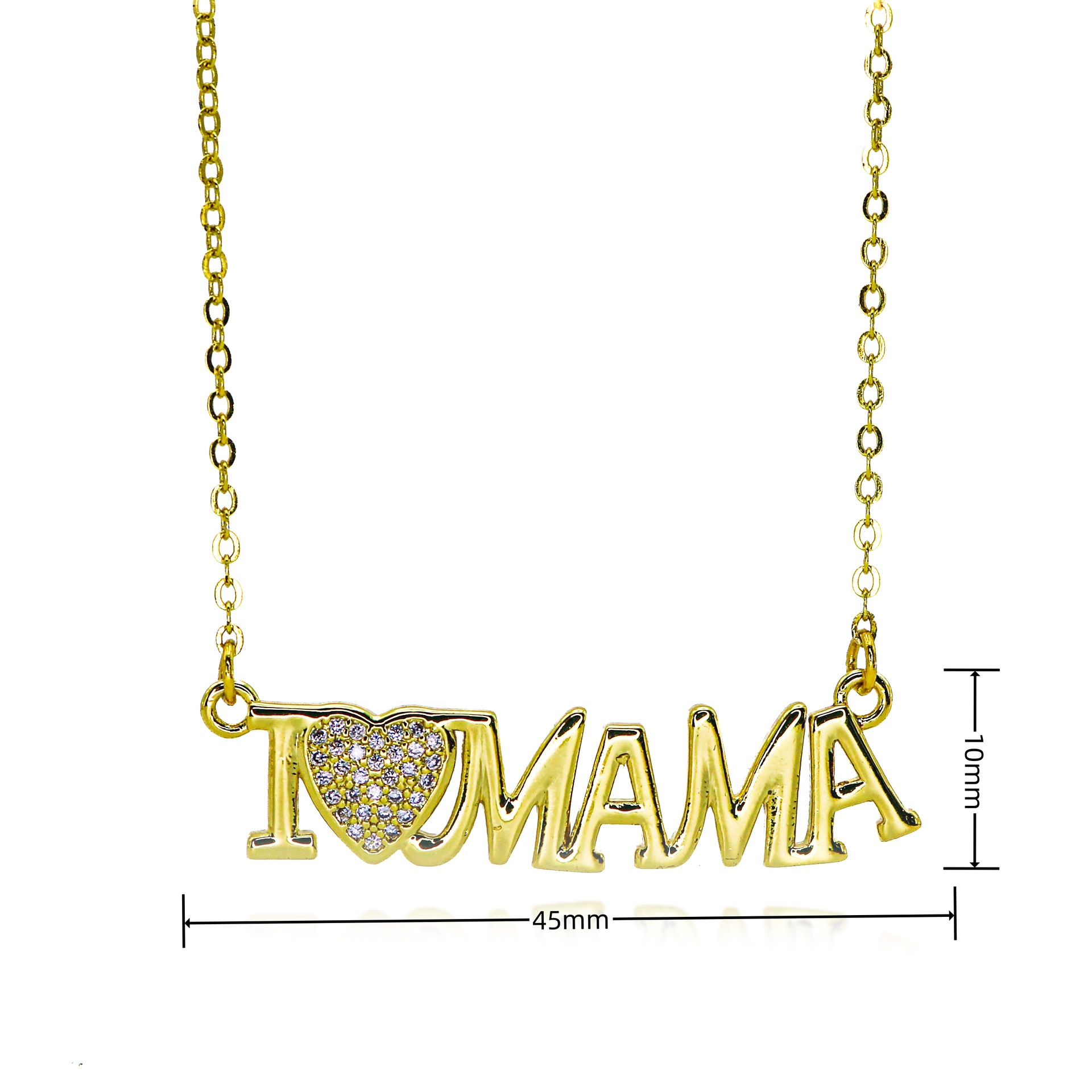Daily, Festival Occasion Wholesale Jewelry Simple Style Classic Style Letter Heart Shape Copper Pendant Necklace Cable Chain