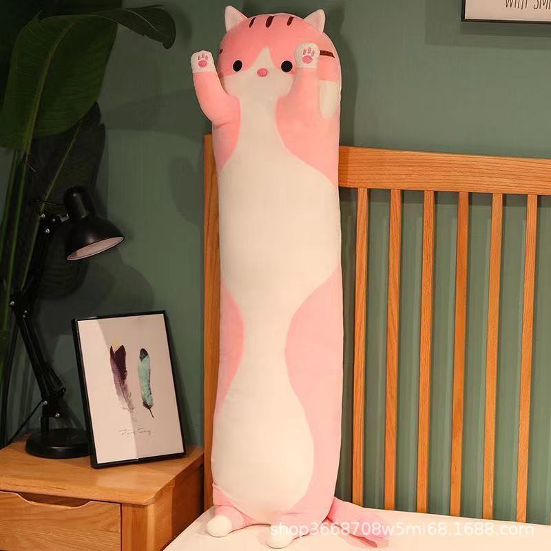 クロスボーダーロング猫枕、かわいい猫人形、ロング枕、クッション、脚を抱き締めて眠りを落ち着かせる、スクラッチマシン、布人形|undefined