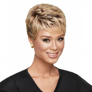 Foreign trade wig African women's short chemical fiber head cover gradient color Amazon AliExpress cross-border wig manufacturer