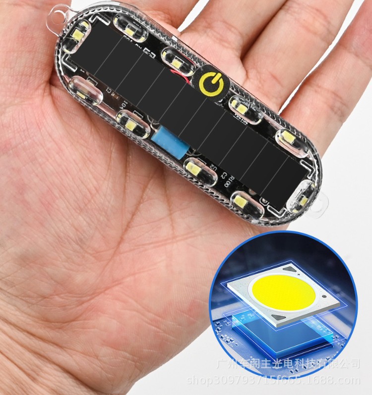 Cross-Border Hot-Selling Solar-Powered Warning Colorful Flashing Lights Waterproof High-Brightness Car and Motorcycle Night Anti-Rear Collision Lights
