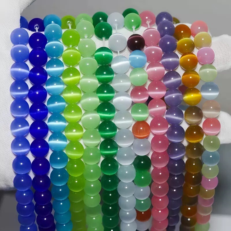 Cat's eye loose beads, cat's eye string beads, bracelets, necklaces, DIY jewelry accessories, bead accessories, wholesale