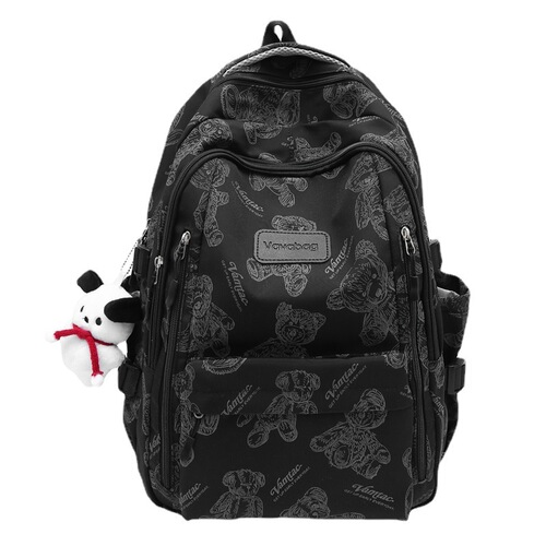 Backpack for Girls: College Students, High School Students, Middle School Students, Cute Bear Print, Small Students, Dual Shoulder Backpack