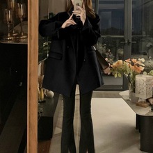 感西装毛呢外套女2025秋冬季美拉德宽松显瘦加厚保暖呢子大衣