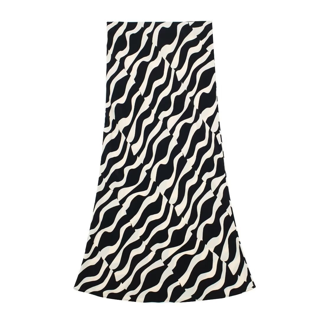 ZR moteriškas 2024 m. pavasario komplektas su raštuota palaidine ir vidutinio ilgio sijonu_voghion.com